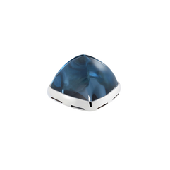 블루 런던 토파즈 카보숑, 18K 화이트 골드