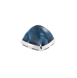 Blue London topaz and 18k white gold cabochon