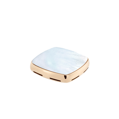 화이트 마더 오프 펄 플랫 카보숑, 18K 옐로 골드