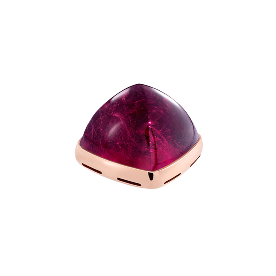 Rubellite and 18k pink gold cabochon