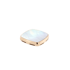 화이트 마더 오브 펄 플랫 카보숑, 18K 옐로 골드