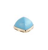 Turquoise and 18k yellow gold cabochon