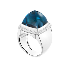 빵드 쉬크르 블루 런던 토파즈 화이트 골드 링