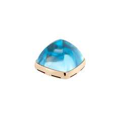 스위스 블루 토파즈 카보숑, 18K 옐로 골드