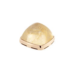  옐로  루틸 쿼츠 카보숑, 18K 옐로 골드