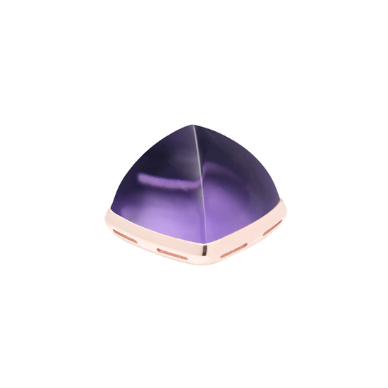 Amethyst and 18k pink gold cabochon