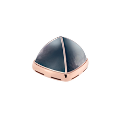  그레이 마더 오브 펄 카보숑, 18K 핑크 골드