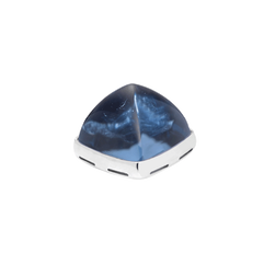  런던 블루 토파즈 카보숑,  18K 화이트 골드