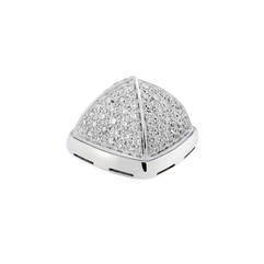 다이아몬드 카보숑, 18K 화이트 골드