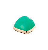 Chrysoprase and 18k yellow gold cabochon