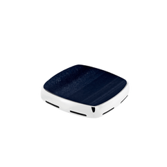 혹스아이 플랫 카보숑, 18K 화이트 골드