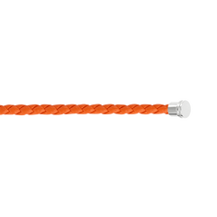 Orange braided leather cable