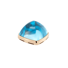  스위스 블루 토파즈 카보숑, 18K 옐로 골드