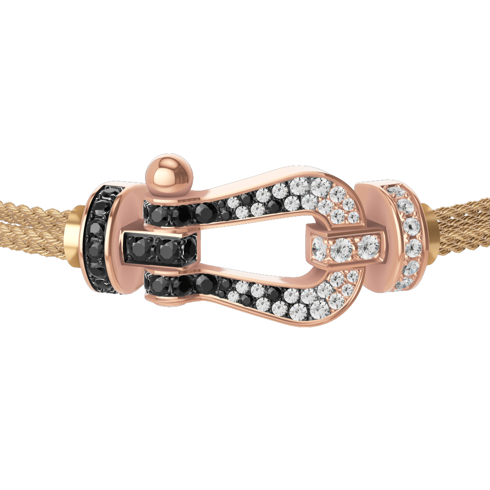 ☆MARS MARK☆ Vintage Cross Light Bracelet No1 M167 Fred Force 10 Medium Rose Gold and Pavé Multi-Stone Cable