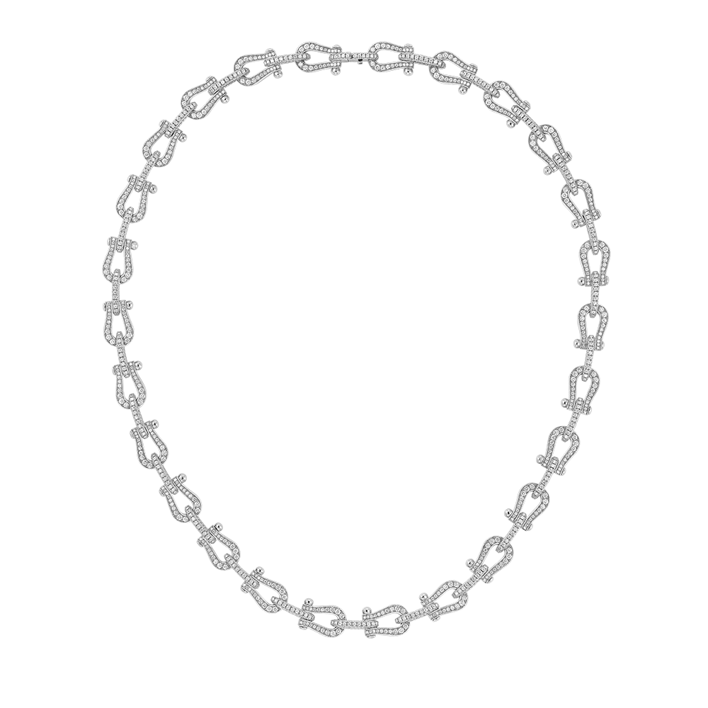 Force 10 necklace 18k white gold and diamonds medium model - Fred