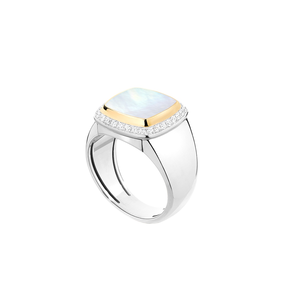 パン ドゥ スークル リング ホワイトマザーオブパール 18Kホワイト  