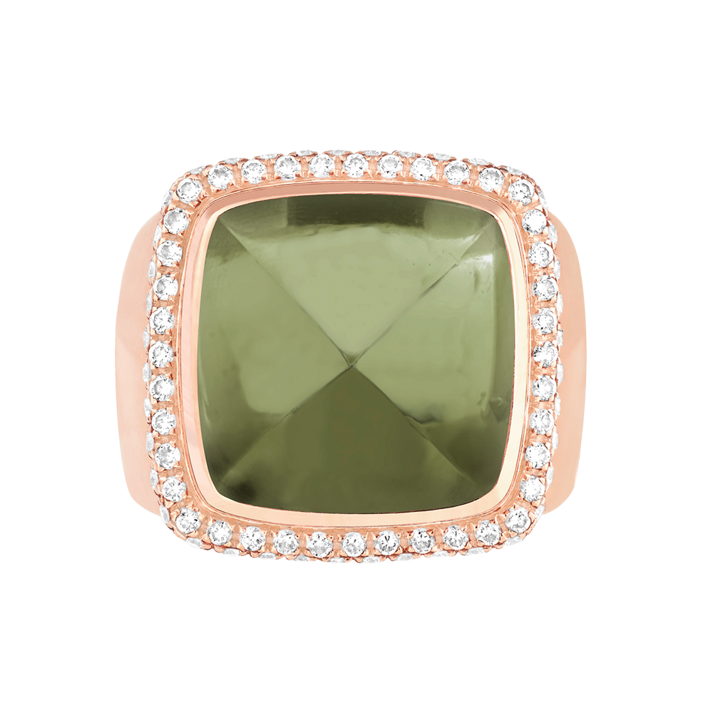 Prasiolite Pain de Sucre ring Prasiolite Pain de Sucre ring
