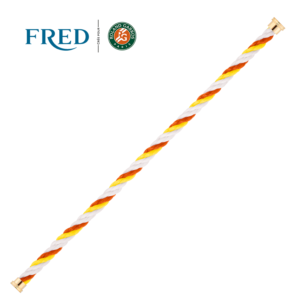 Cable 1 tour Corderie terracotta, blanc et jaune #FREDxRolandGarros