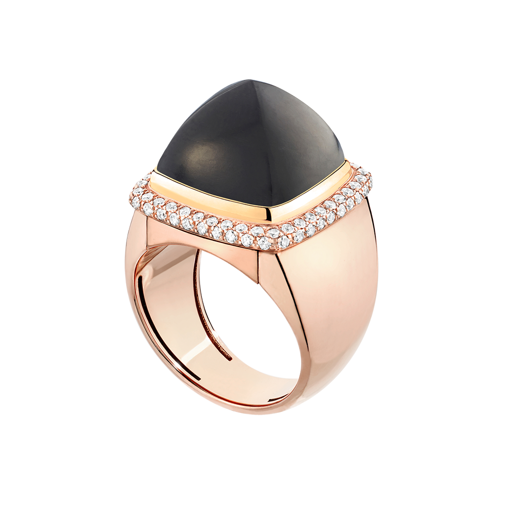 黑檀木 Pain de Sucre系列可替换宝石戒指