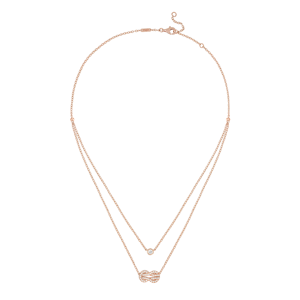 Collier Or Rose 750/1000 Marley Diamant 0,1ct