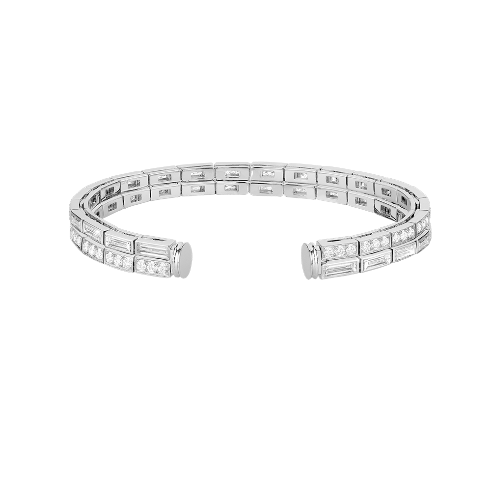 18k white gold baguette-cut diamond bracelet