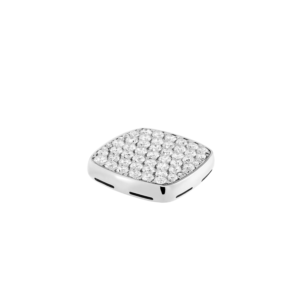 Diamonds and 18k white gold signet plake