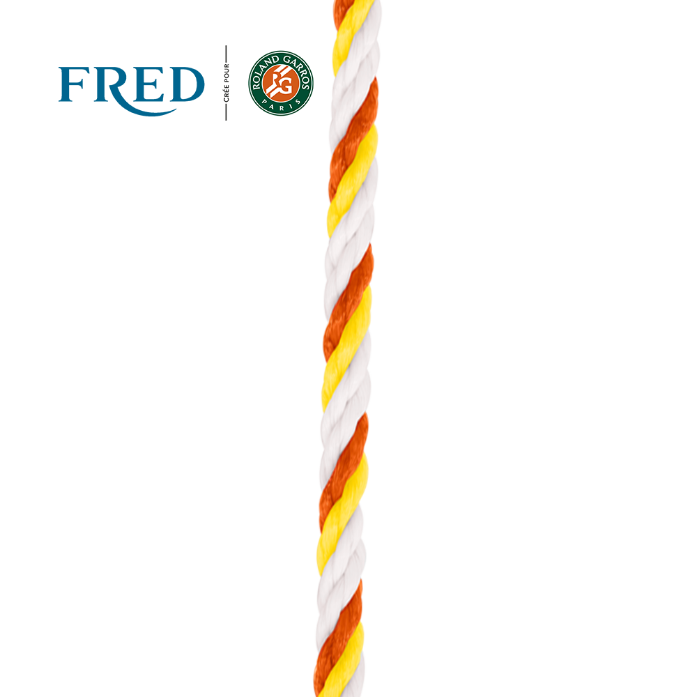 Cable 1 tour Corderie terracotta, blanc et jaune #FREDxRolandGarros