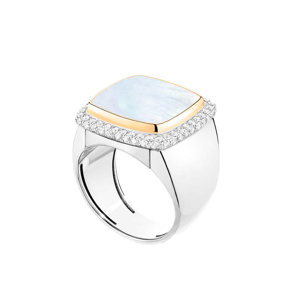 White mother-of-pearl Pain de Sucre ring