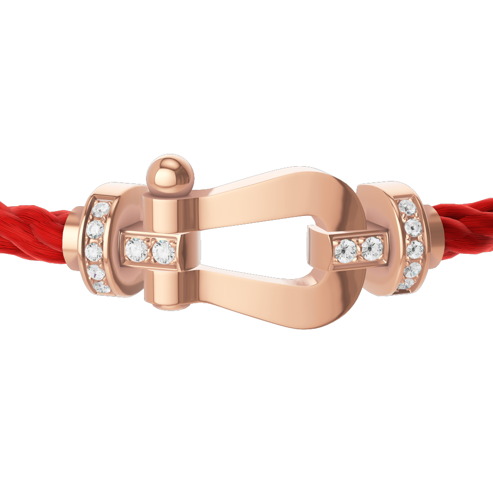 Force 10 bracelet 18k pink gold and diamonds large model red Force 10 bracelet 18k pink gold and diamonds large model red
