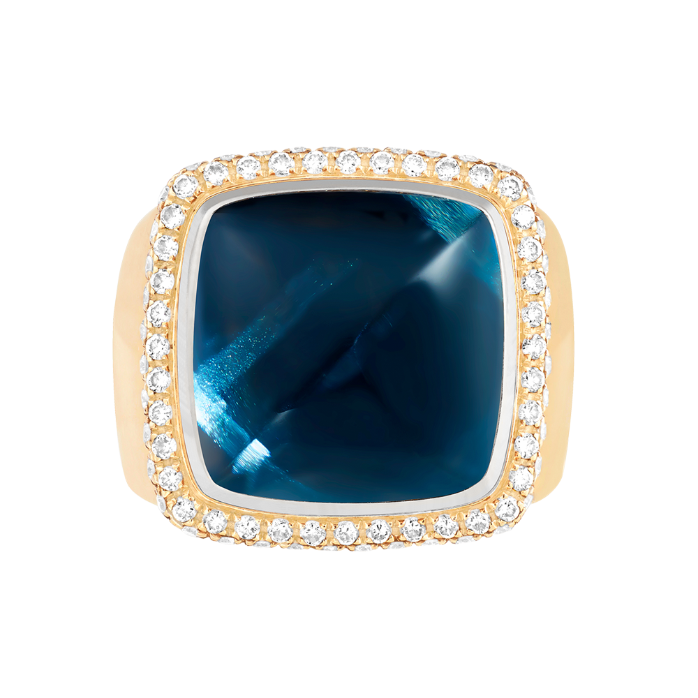 伦敦蓝托帕石 Pain de Sucre系列可替换宝石戒指