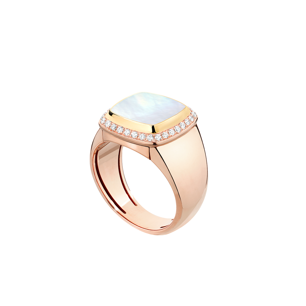 白色珍珠母贝 Pain de Sucre系列可替换宝石戒指