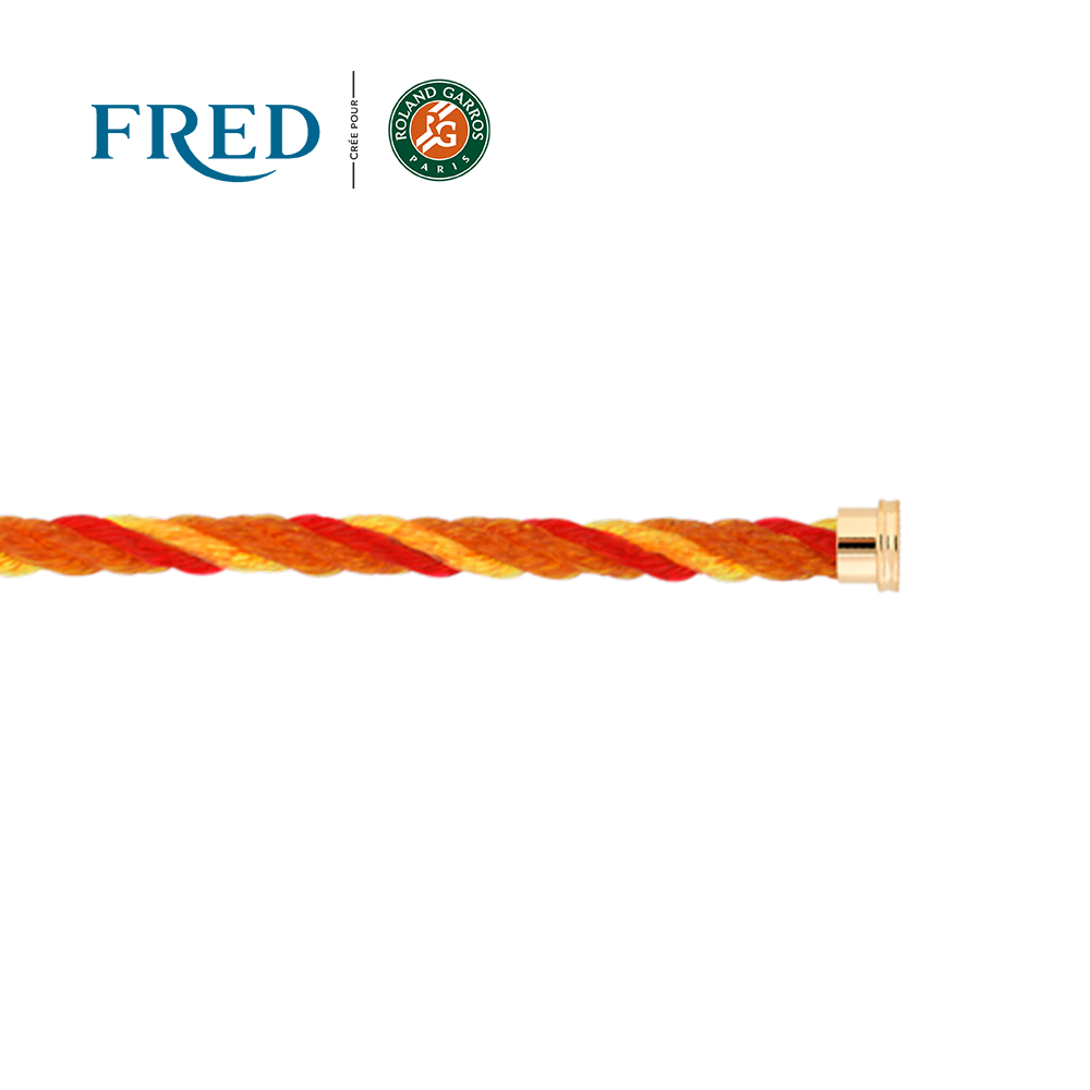 Corderie terracotta, red and yellow 1 row cable #FREDxRolandGarros