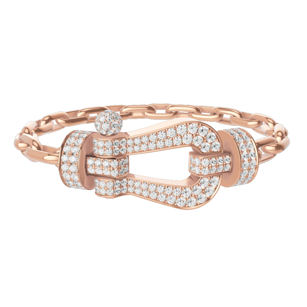 Fred Force 10 Series 18K Rose Gold Full Diamond SM Bracelet 6B0224