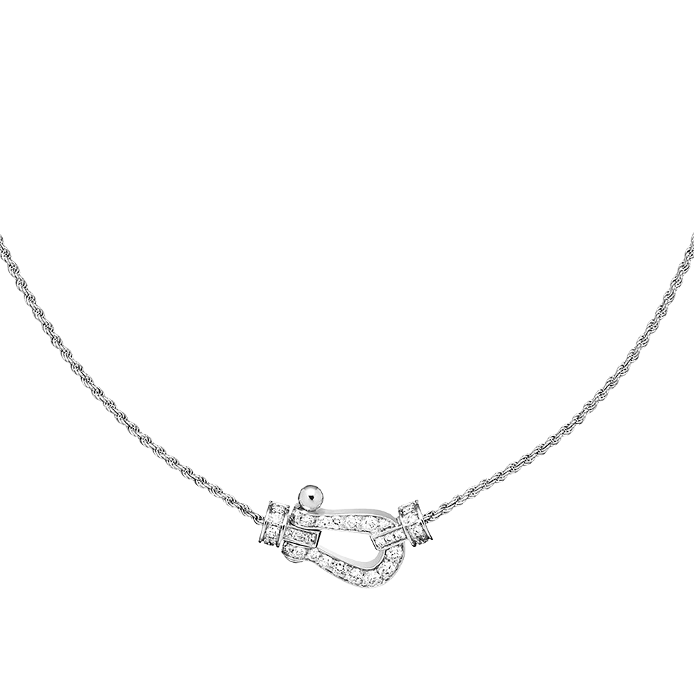 Force 10 necklace 18k white gold and diamonds medium model - Fred