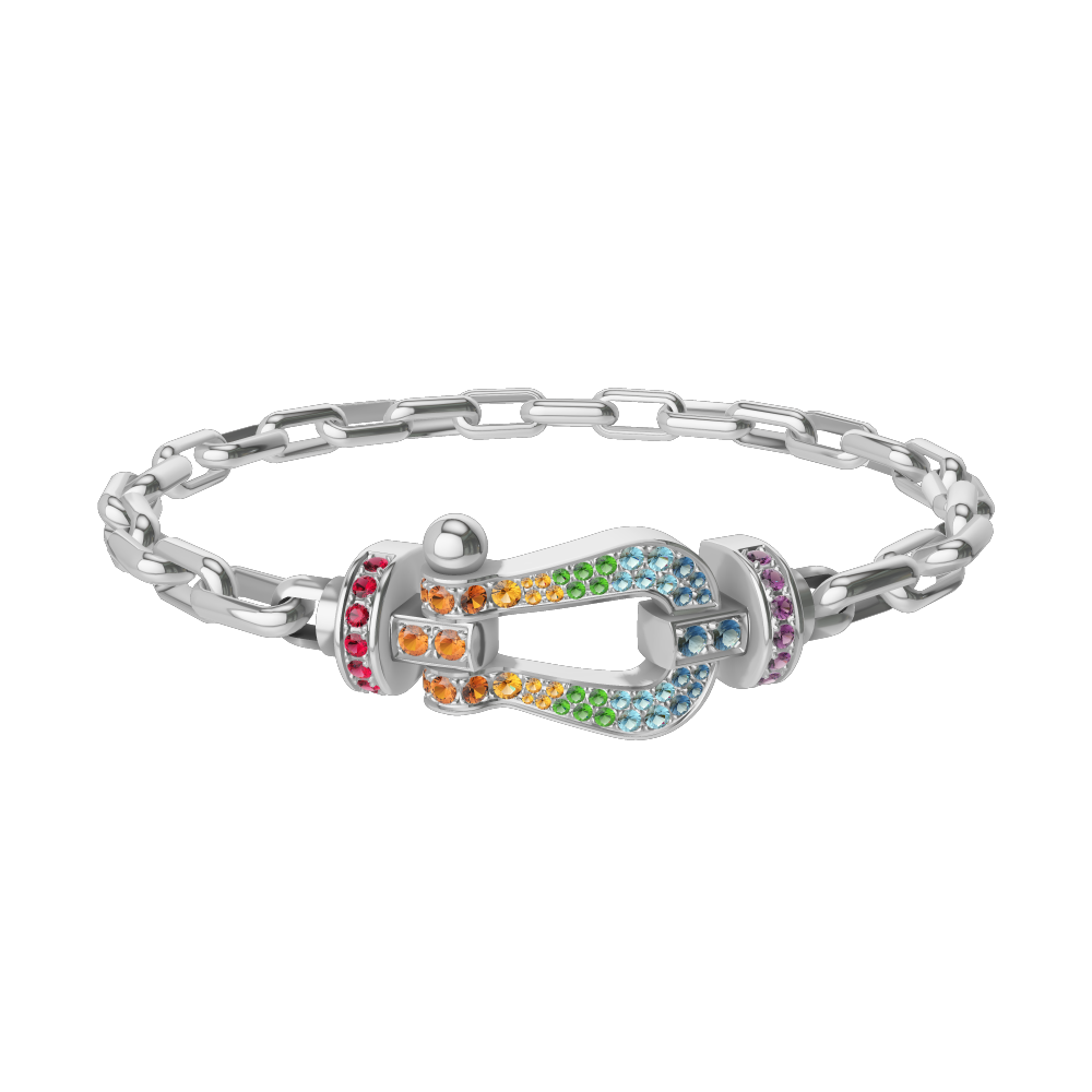 フォース10ブレスレット 18K ホワイトゴールド & カラーストーン