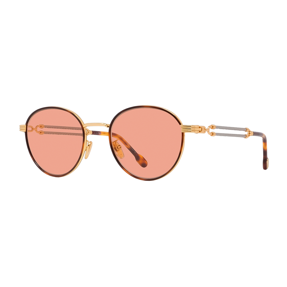 Force 10 Sunglasses Light Red And Gold tone Round Fred Paris