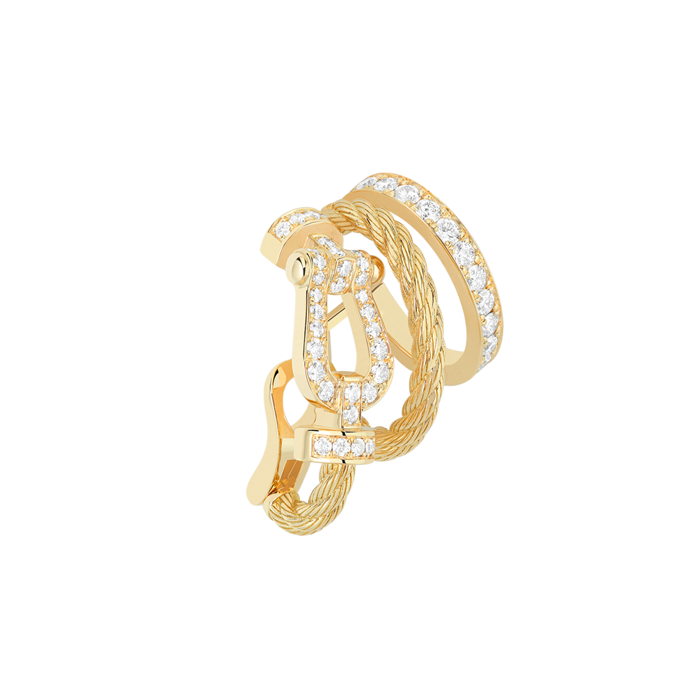 Force 10 Earring 18k yellow gold and diamonds - Fred Paris