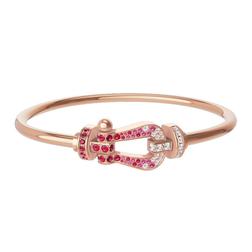 雪の豪奢 フォース10ブレスレット ルビー サファイヤ ピンクゴールド 18K アクセサリー