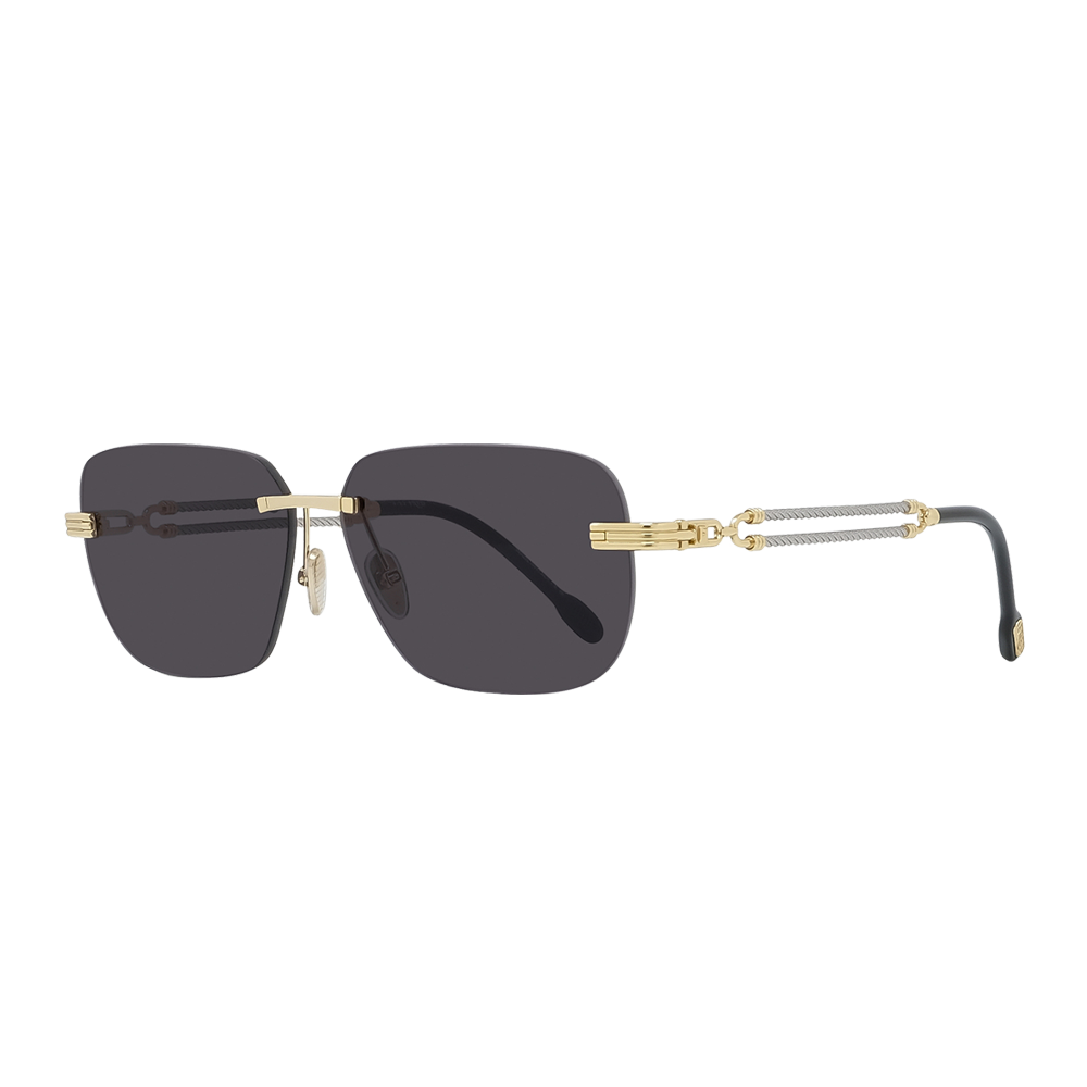 Louis Vuitton Silvertone Metal Square Frame Lunette De Soleil