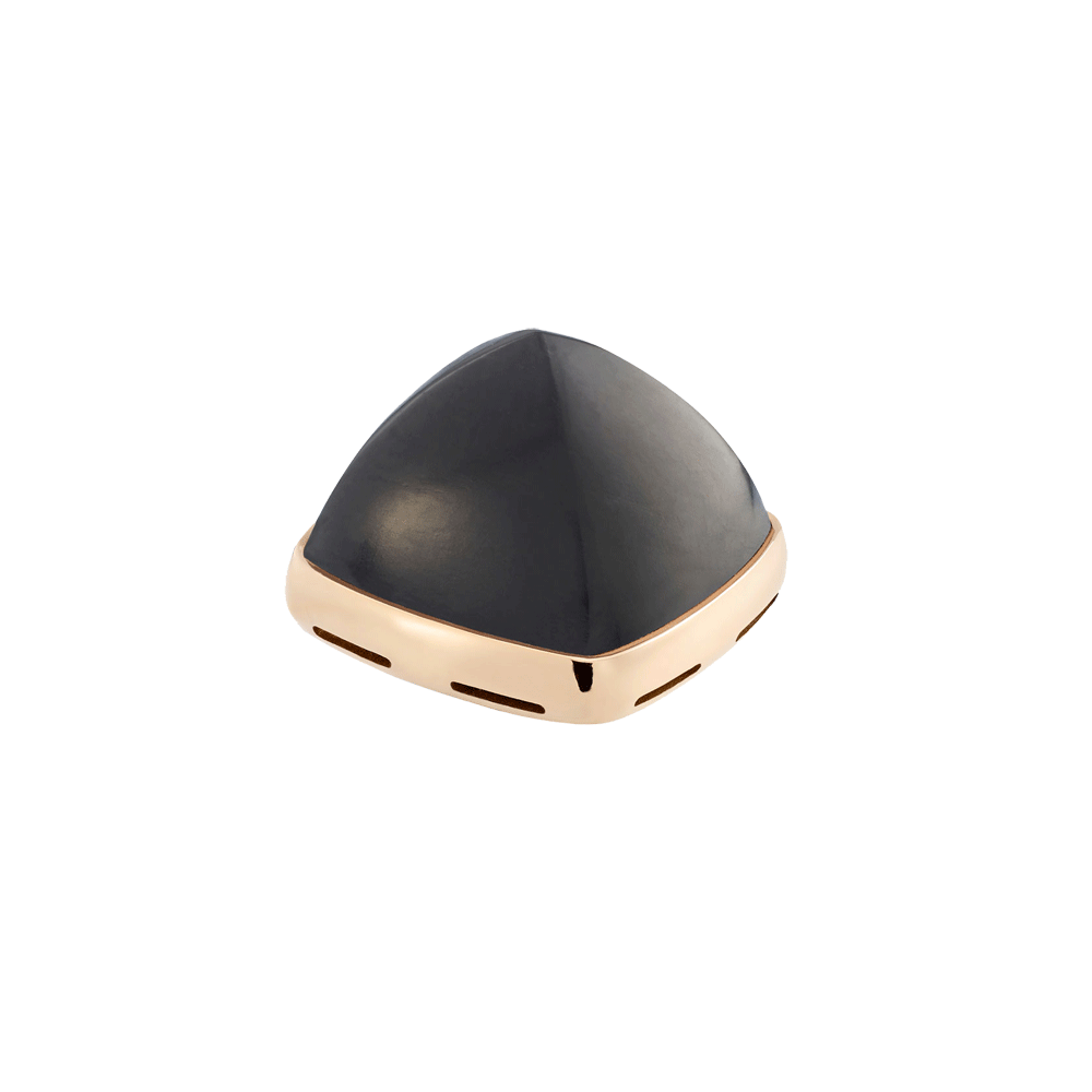 Ebony and 18k yellow gold cabochon