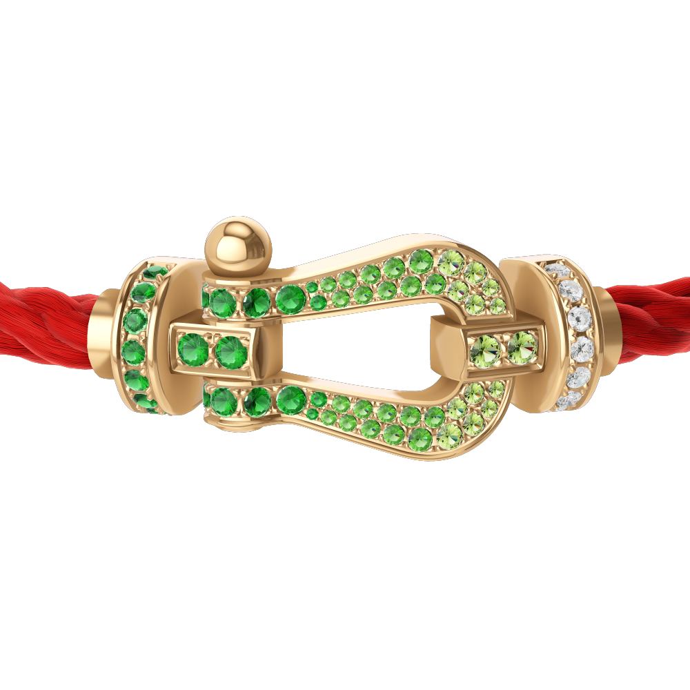 Force 10 bracelet 18k pink gold medium model red Cable