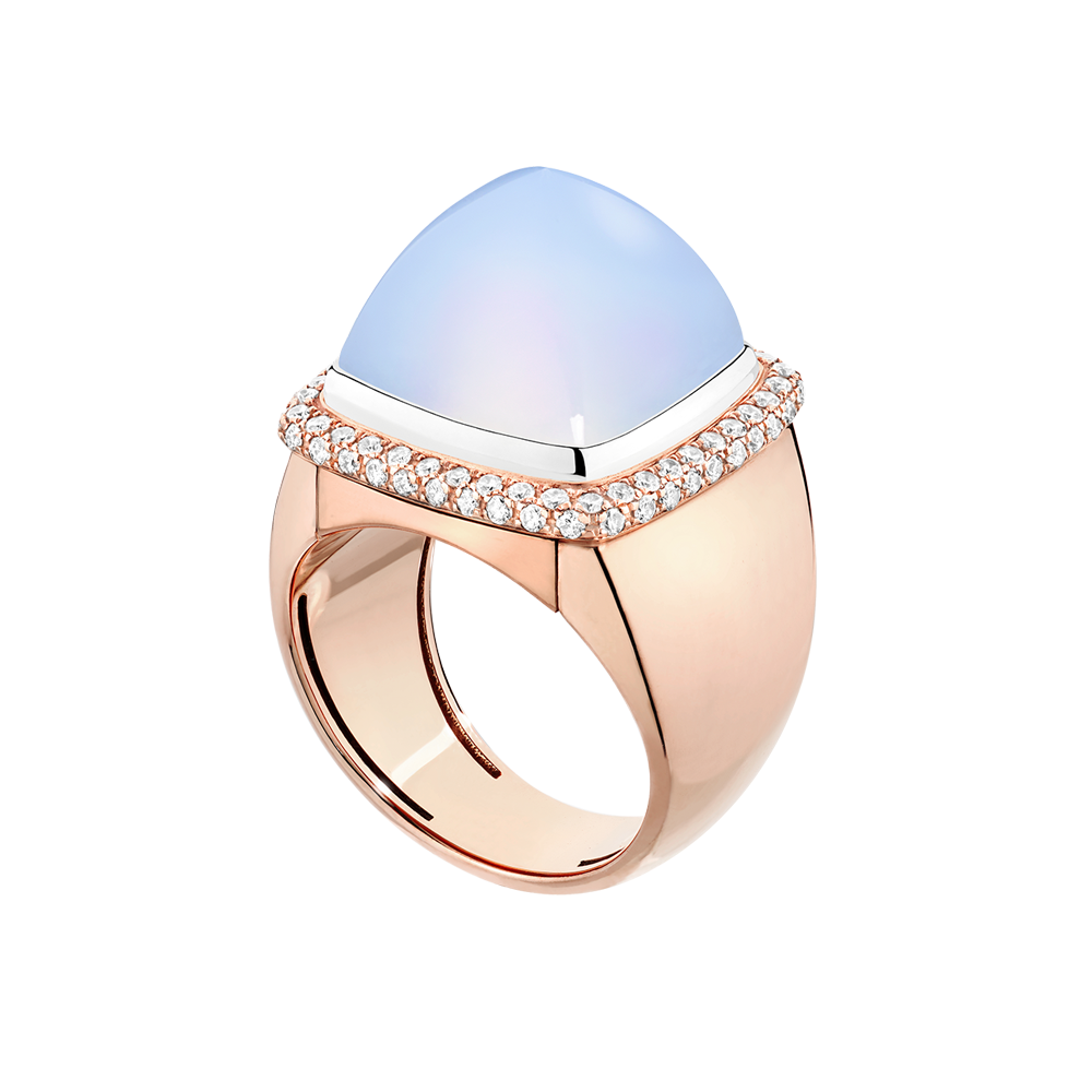 FRED リング　カルセドニー パン ドゥ スークル リング カルセドニー 18Kピンクゴールド