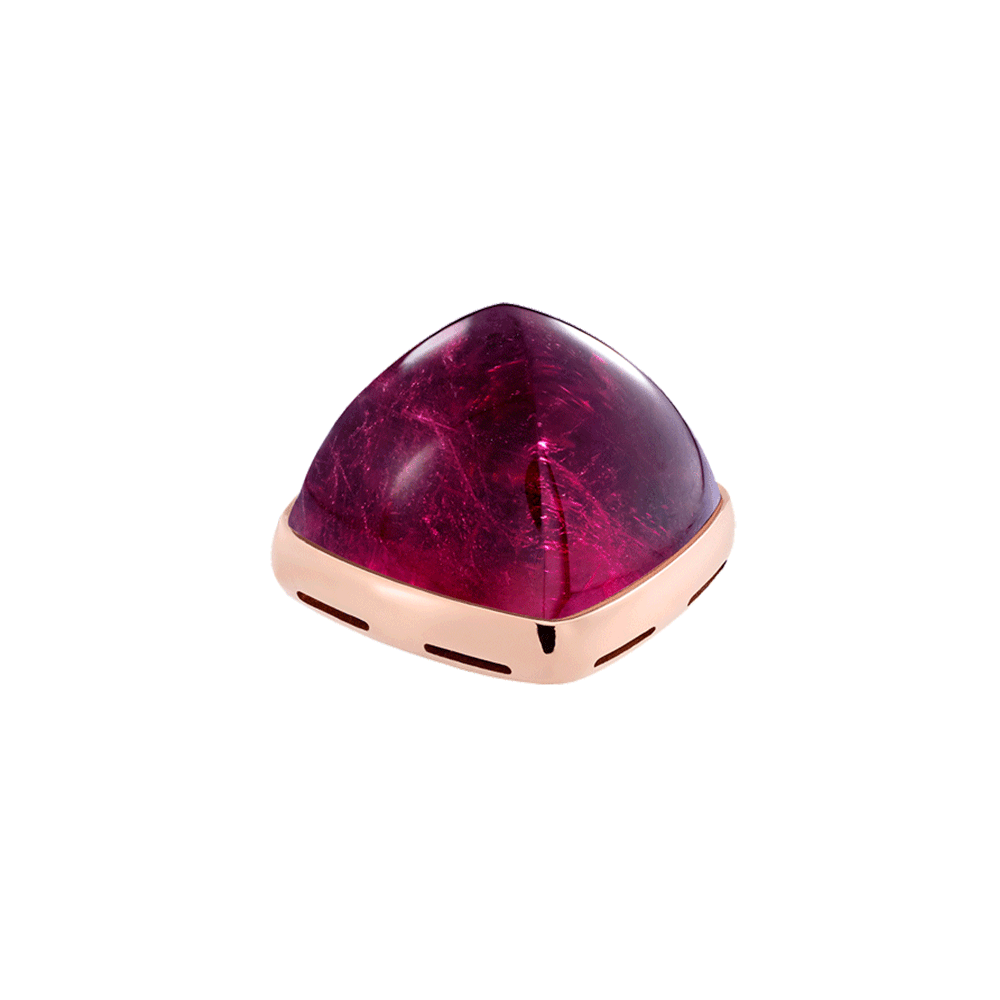 Rubellite and 18k pink gold cabochon