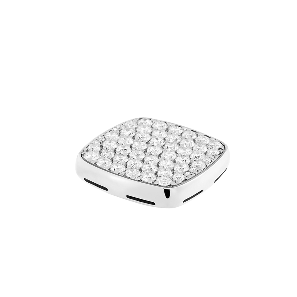 Diamonds and 18k white gold signet plake