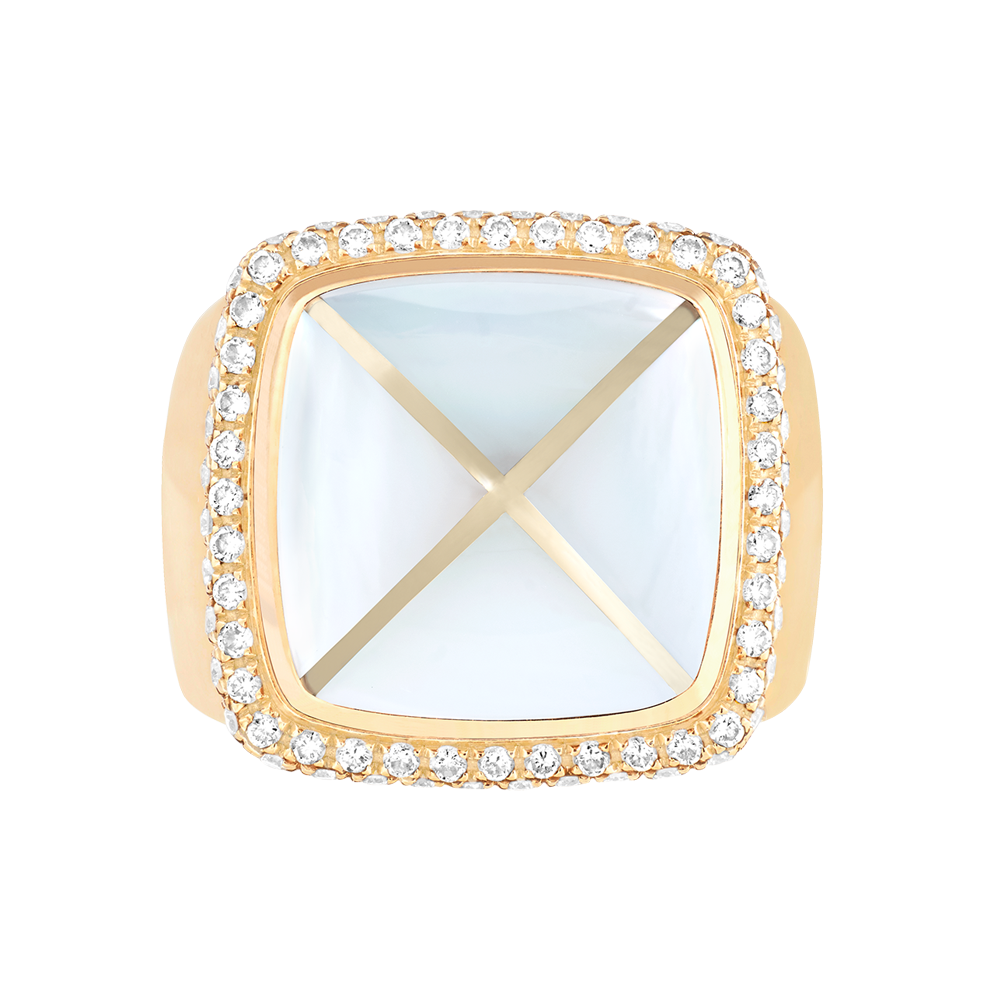 White mother-of-pearl Pain de Sucre ring