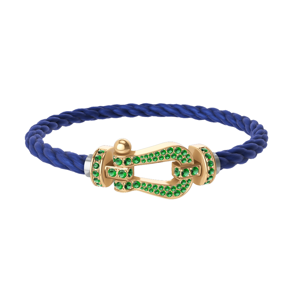 Force 10 bracelet 18k yellow gold and emeralds large model Fred Paris
