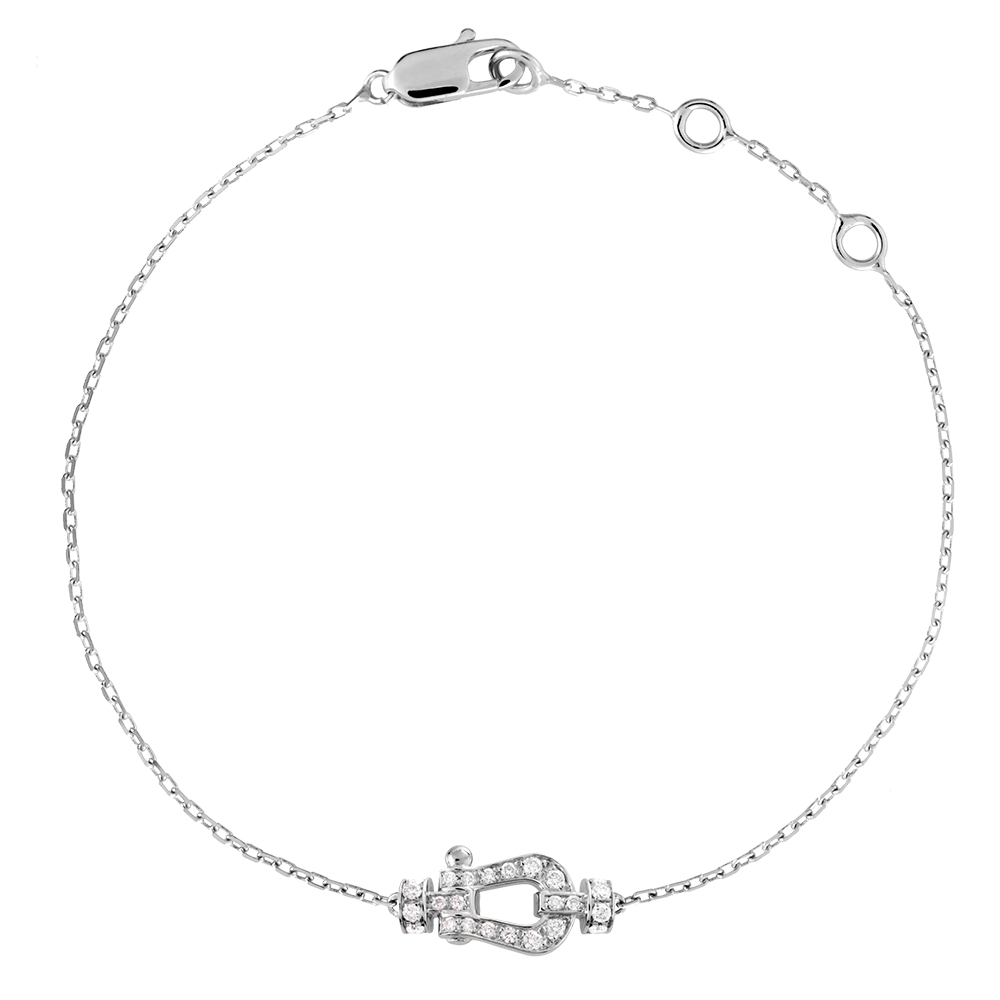 Force 10 bracelet 18k white gold medium model - Fred Paris