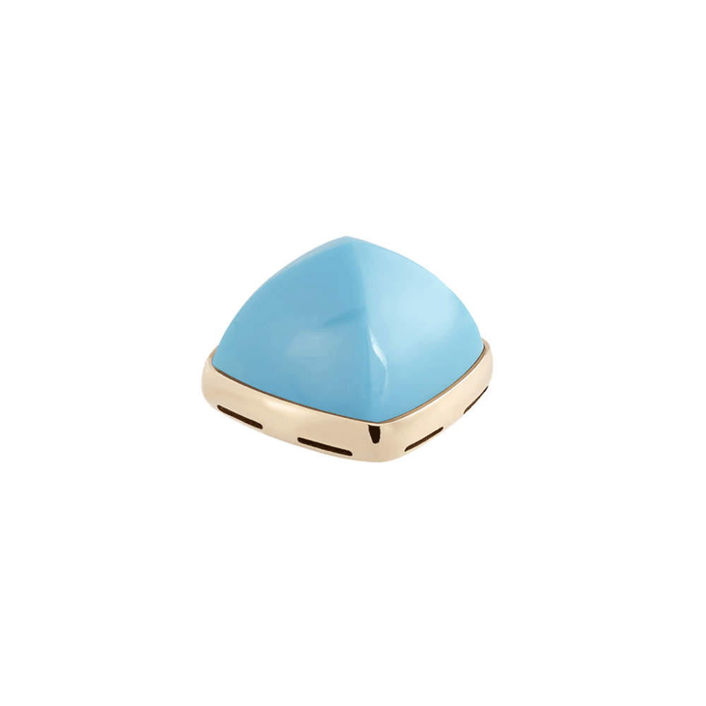 Turquoise and 18k yellow gold cabochon