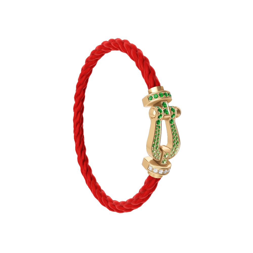 送料無料 内祝い Force 10 bracelet 18k yellow gold and colored stones large Clock