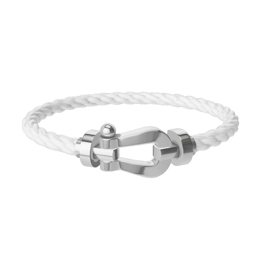 White gold and stainless steel Fred bracelet, Force 10 collection.